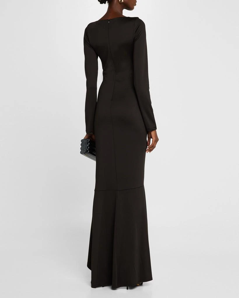 Black Halo Atlanta Ruched High-Low Jersey Maxi Dress 3