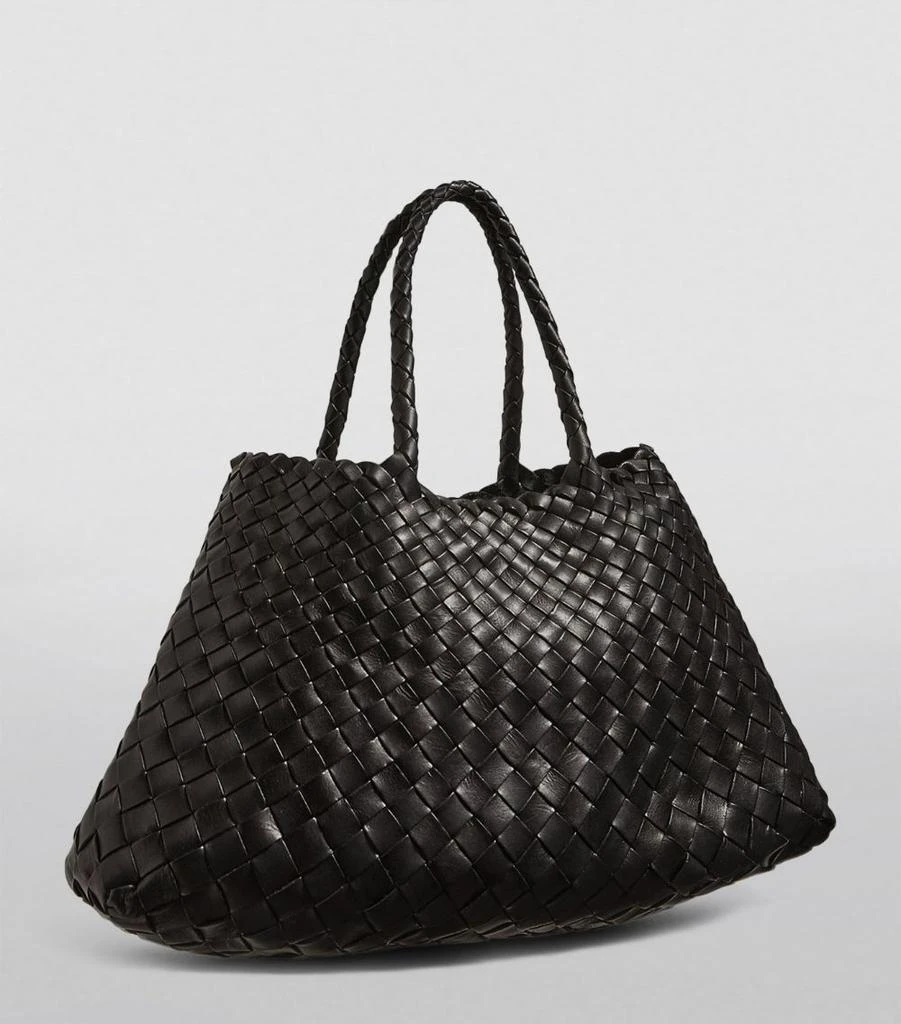DRAGON DIFFUSION Small Leather Woven Santa Croce Tote Bag 2
