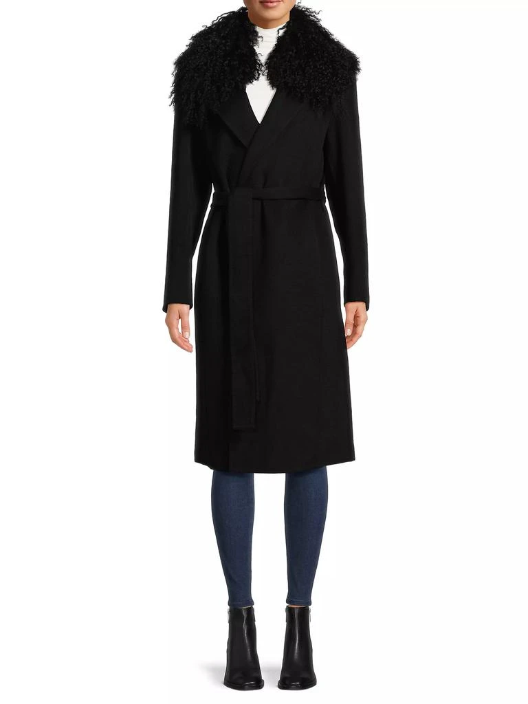 Kobi Halperin Shirley Shearling Collar Wool Coat 2