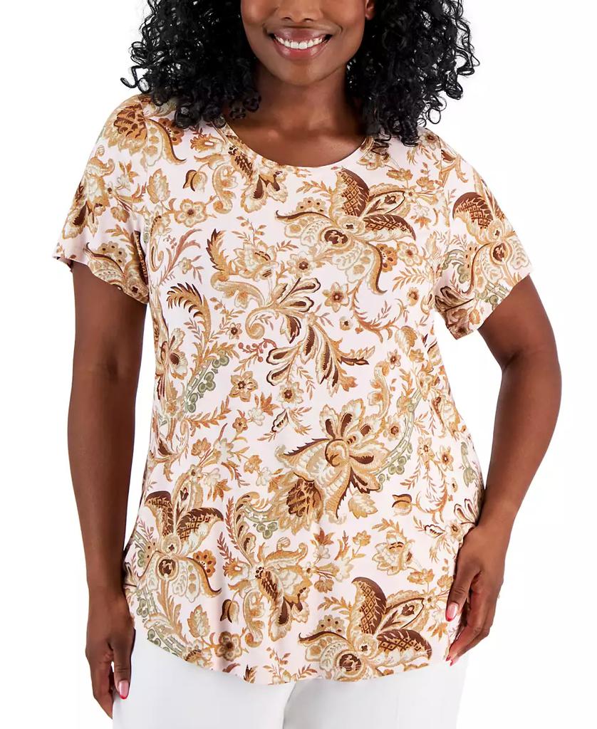 Haut Femme JM Collection Taille Grande (1X) - Bleu Et Orange - Stretch - Occasion Très Bon état
