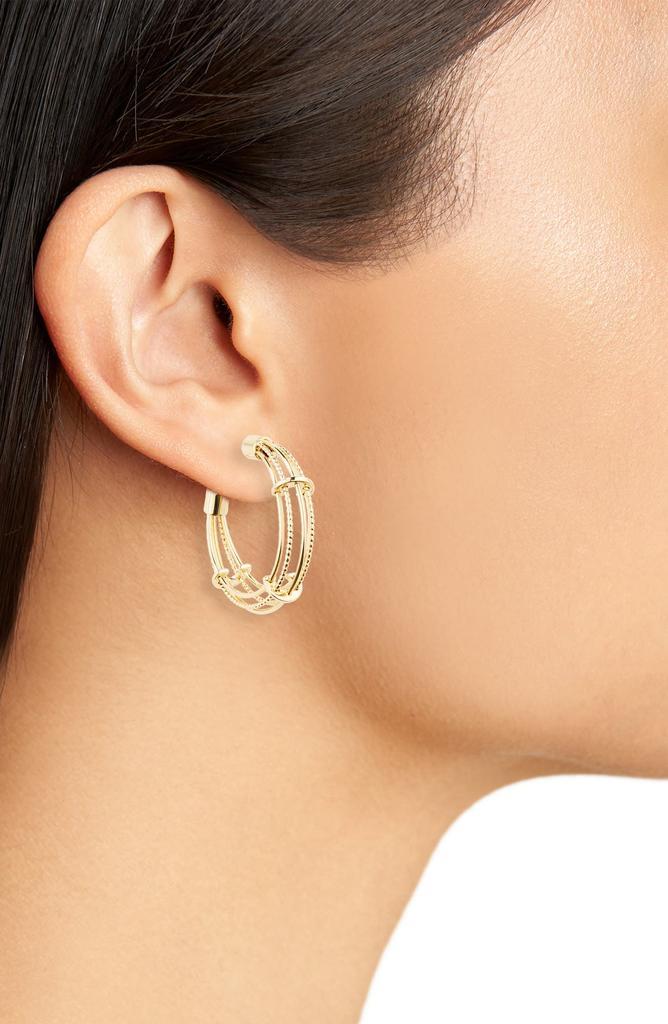 Area Stars Wire Hoop Earrings