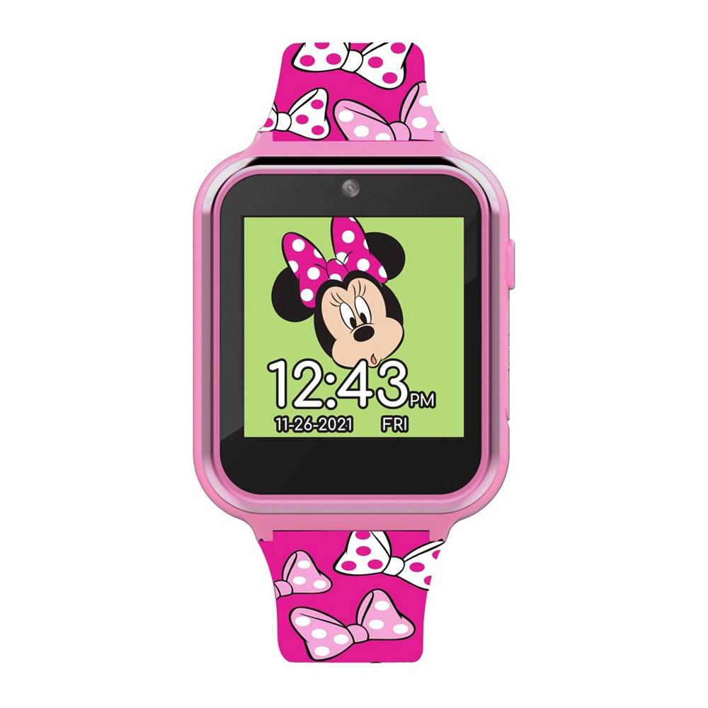 Accutime Minnie Mouse Kid's Touch Screen Pink Silicone Strap Smart Watch, 46mm x 41mm