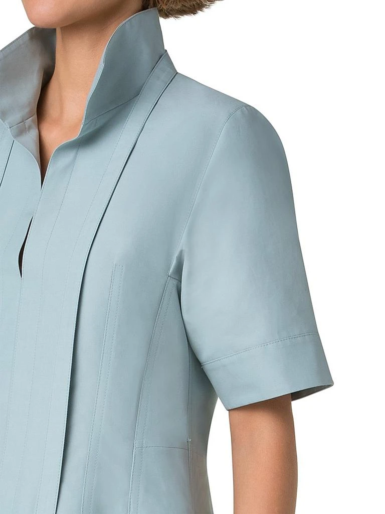 Akris Cotton-Poplin Short-Sleeve Midi-Dress 6