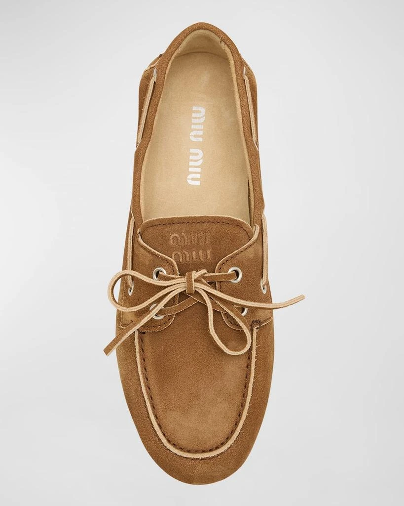 Miu Miu Suede Lace-Up Moccasins 6