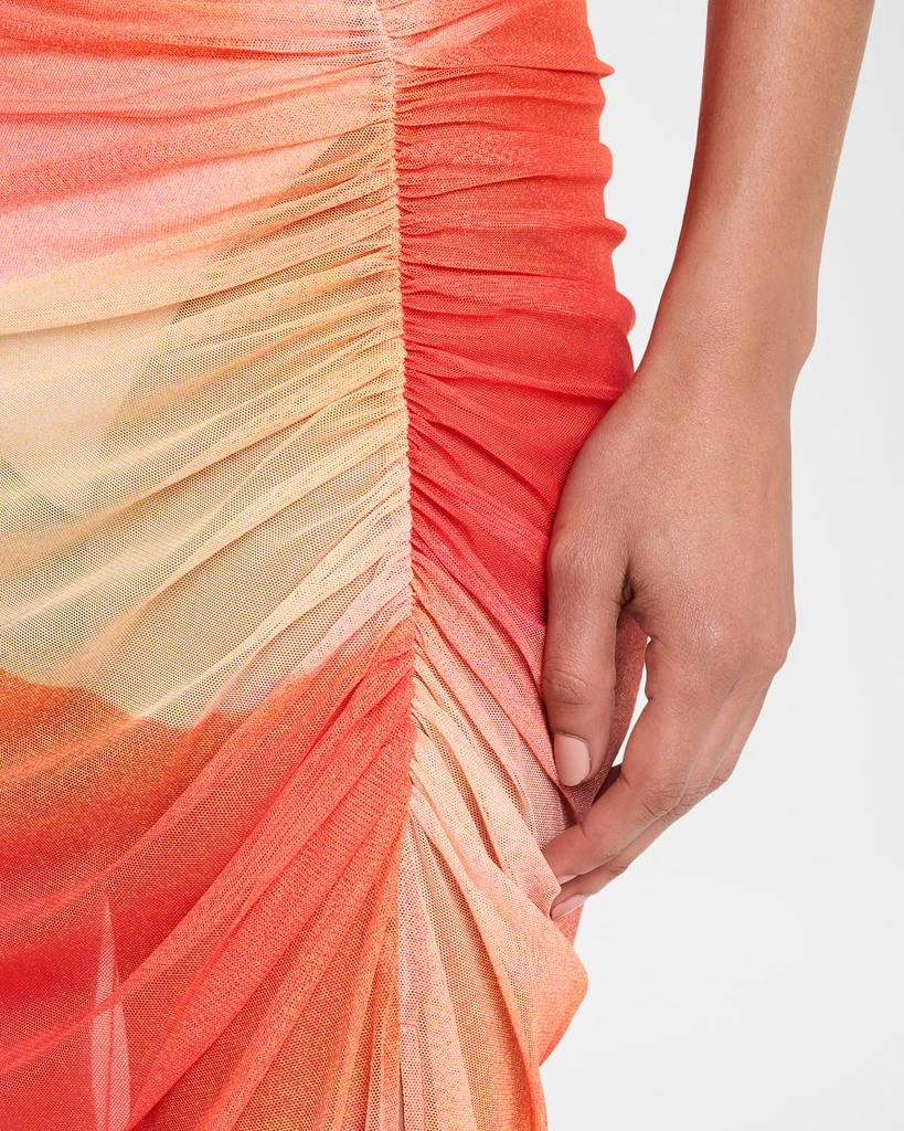 SIMKHAI Kensingten Printed Mesh Coverup Skirt 5