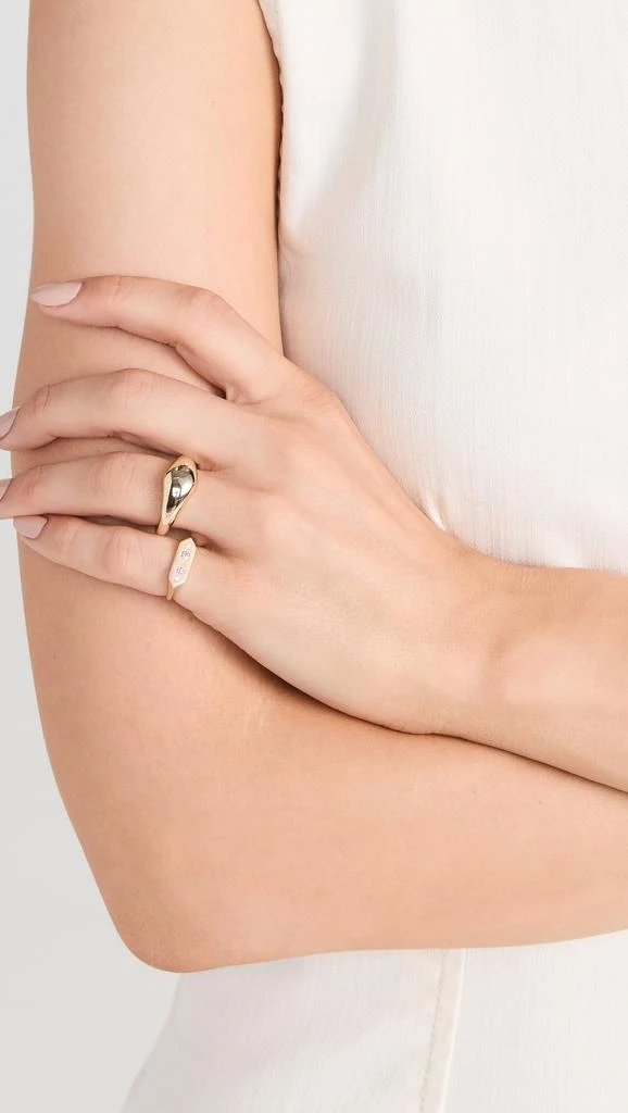 Zoe Chicco 14k Gold Mosaic Bar Signet Ring 2