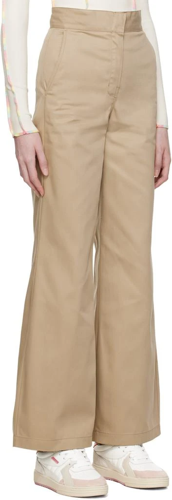 Palm Angels Beige Reversed Waistband Trousers 2