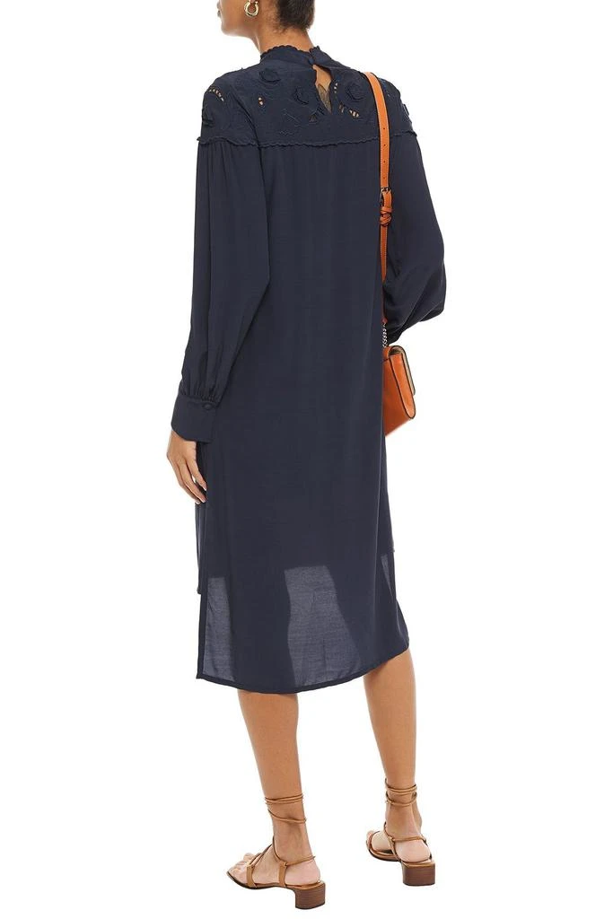See by Chloé Broderie anglaise-trimmed crepe de chine dress 3