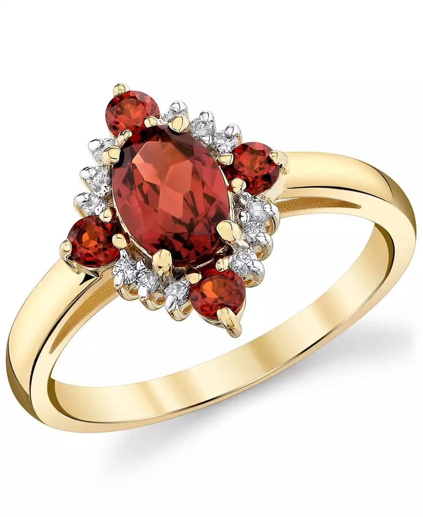 Macy
s Garnet (1-11/40 ct. t.w.) 
Diamond (1/10 ct. t.w.) Ring in 10k Yellow Gold