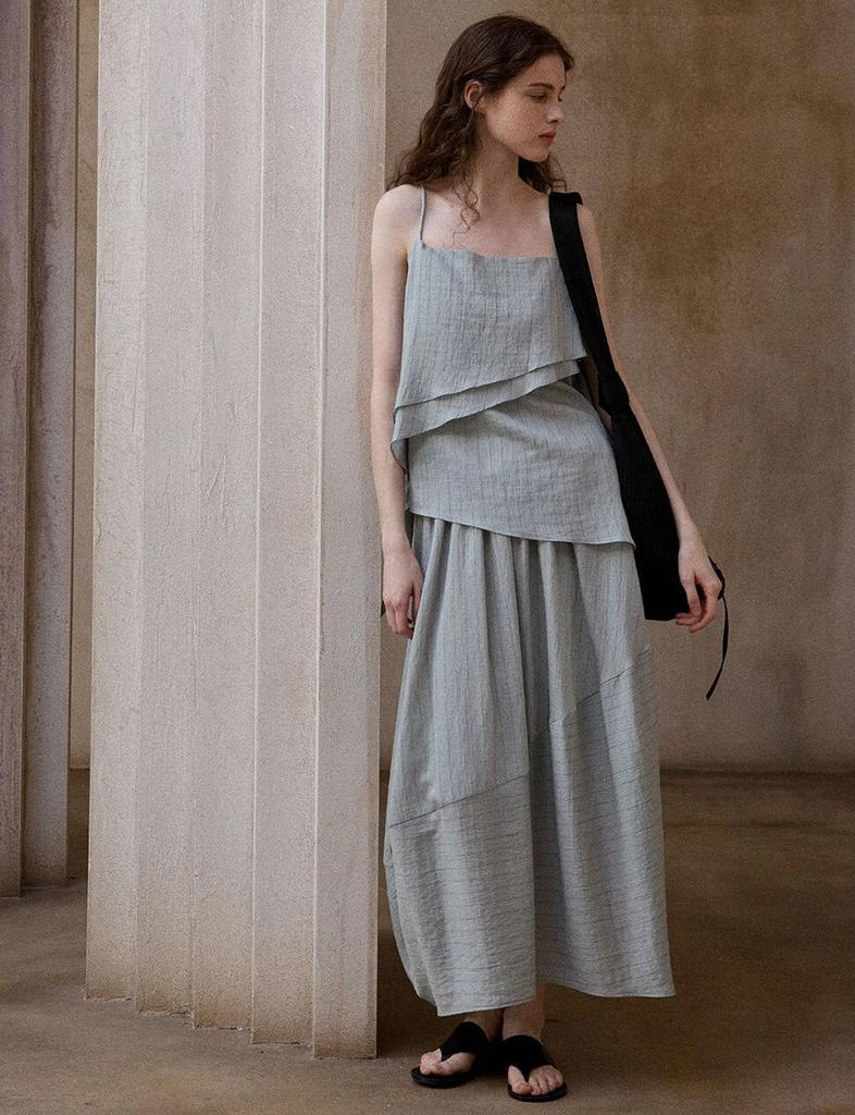 Pixie Market Gray Striped Cocoon Skirt 6