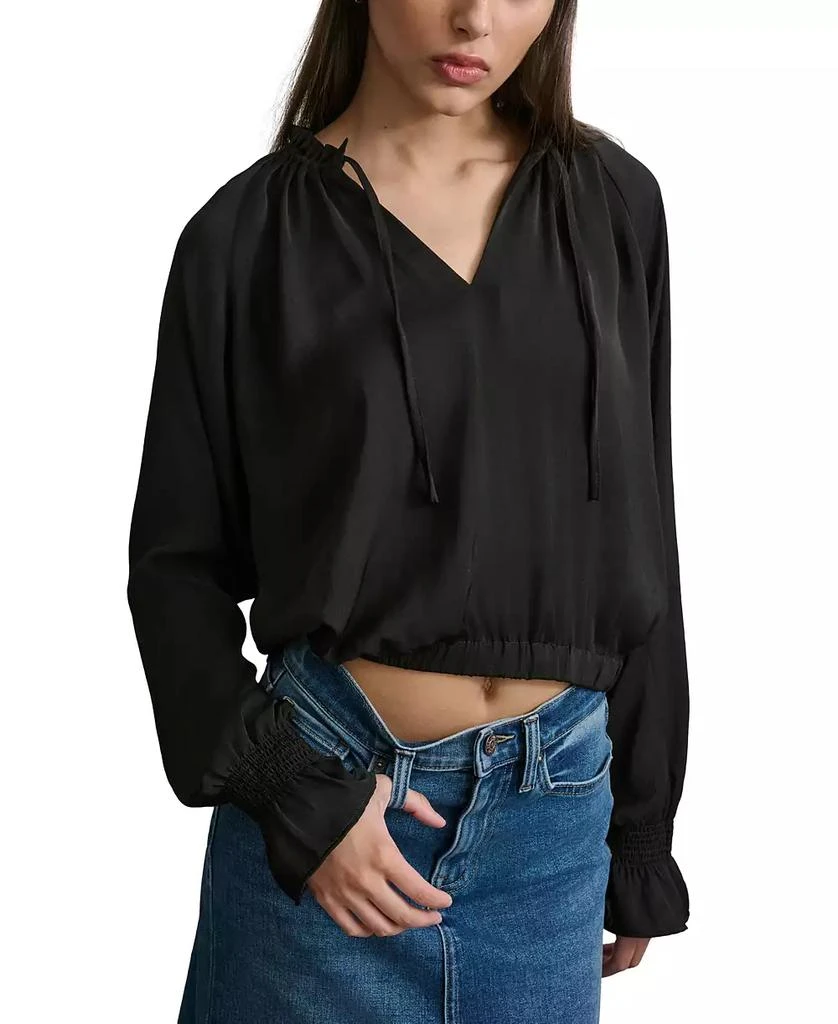 DKNY Women's Smocked-Cuff Raglan-Sleeve Blouse 1