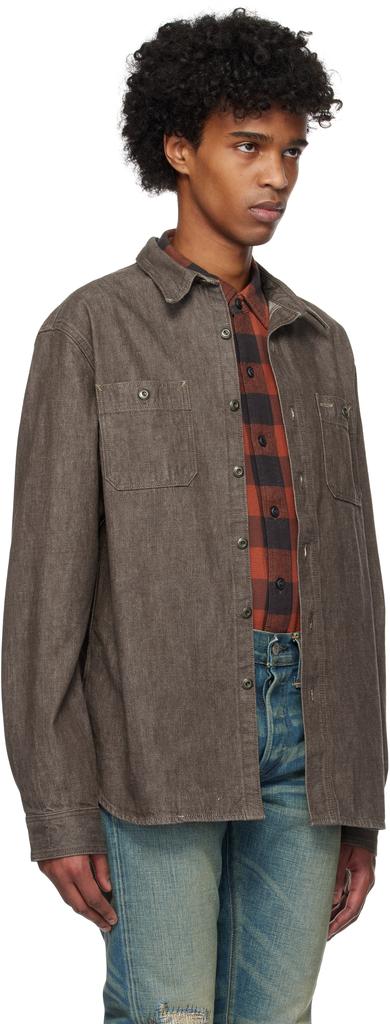 RRL Brown Work Denim Shirt