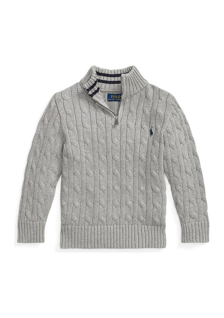 Ralph Lauren Boys 8-20 Cable Knit Cotton 1/4 Zip Sweater