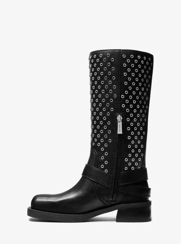 Michael Kors Crosby Grommeted Leather Moto Boot 3