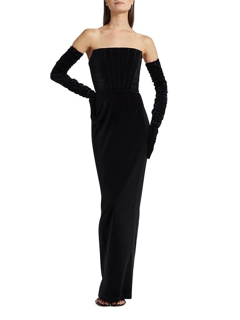 BRONX AND BANCO Florentina Velvet Strapless Gown 2