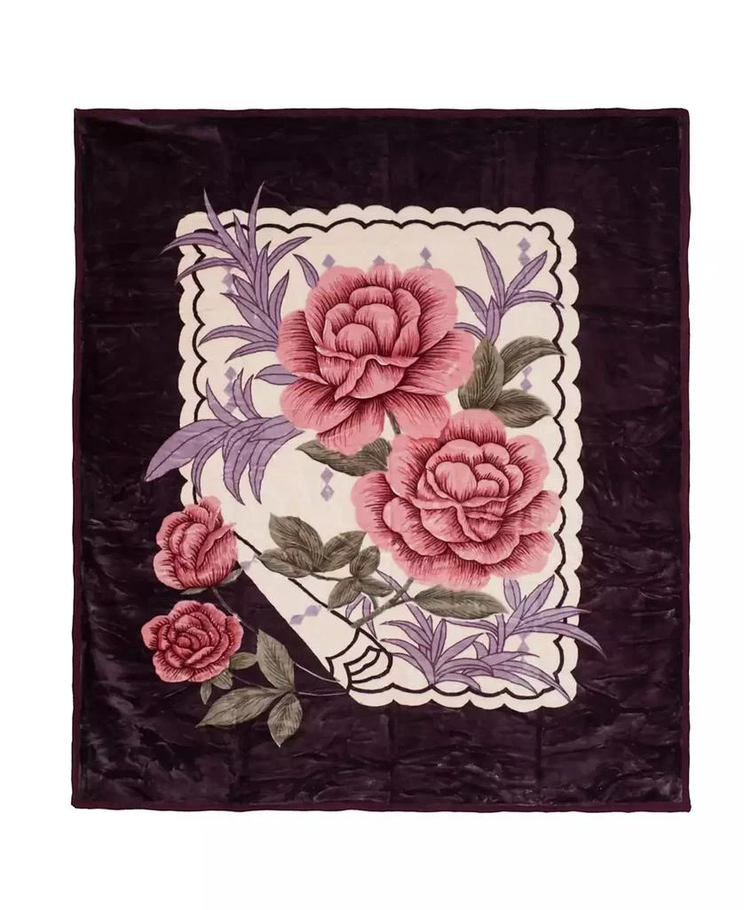 Baldwin Rose Heavy Thick Plush Mink Oversized Throw, 74" x 91" 2