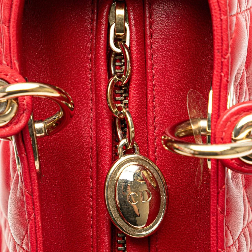 Dior Dior Red Medium Lambskin Cannage Lady Dior 9