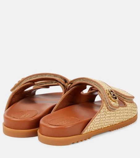 Gucci Double G raffia-effect sandals 3