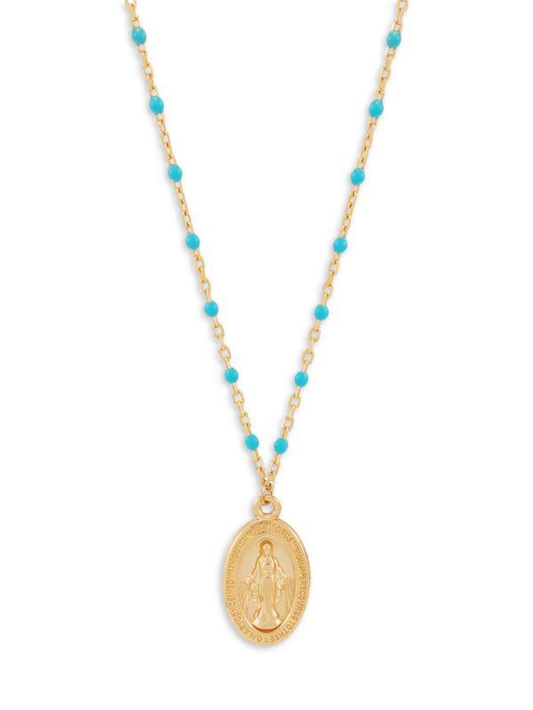 Saks Fifth Avenue 14K Yellow Gold & Enamel Bead Pendant Necklace