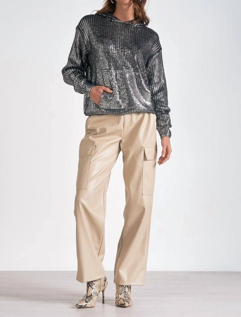 Elan Elan - Metallic Sweater Hoodie 5