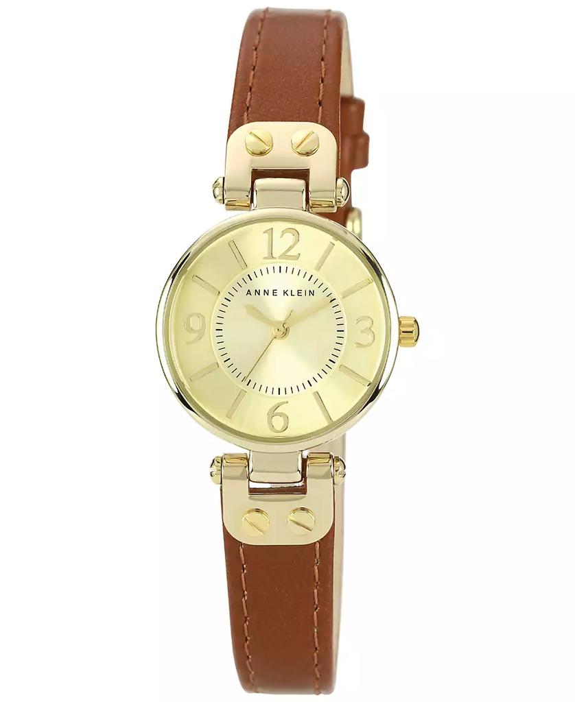 Anne Klein Women's Brown Leather Strap Watch 10-9442CHHY