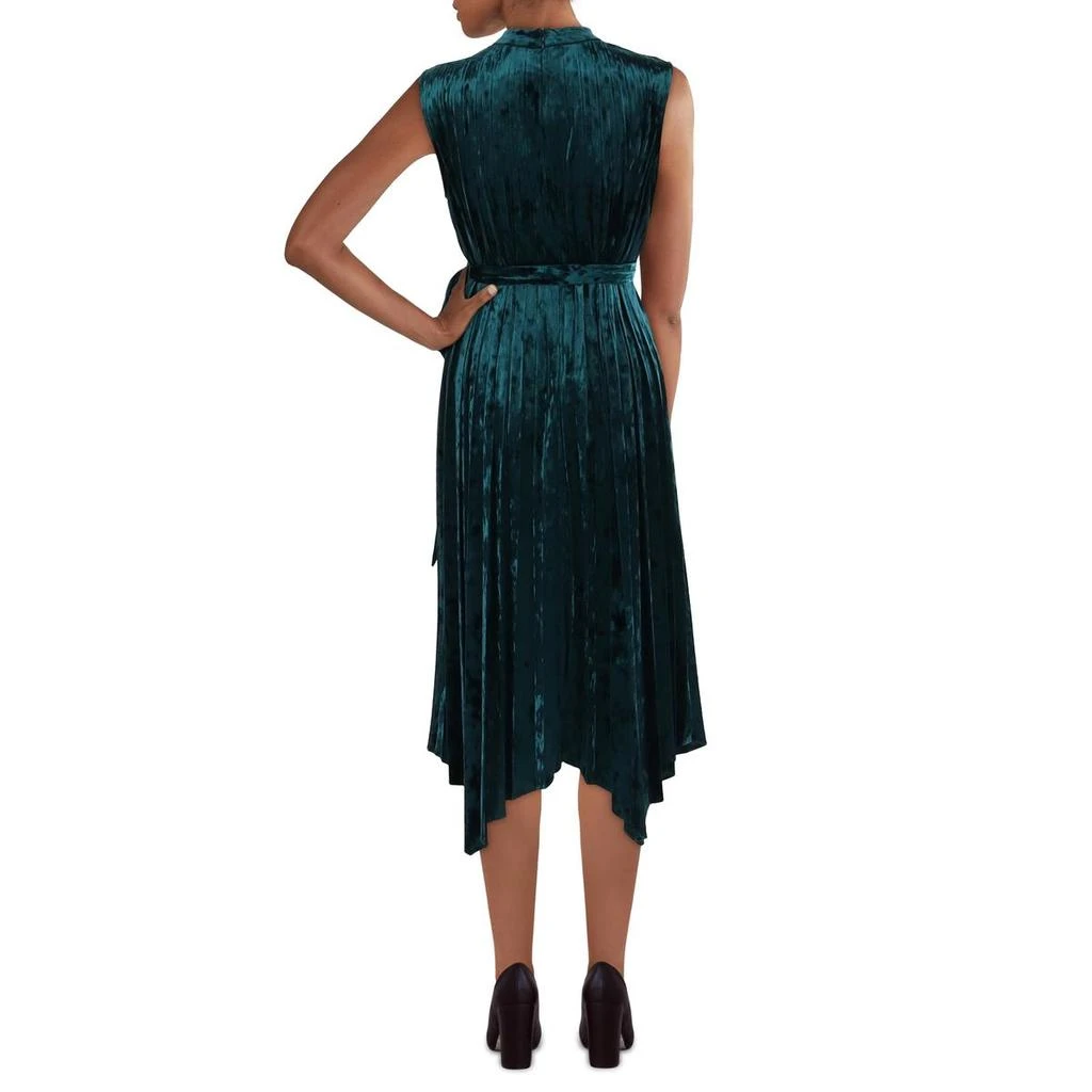 Tahari Petites Womens Velvet Sleeveless Fit & Flare Dress 2