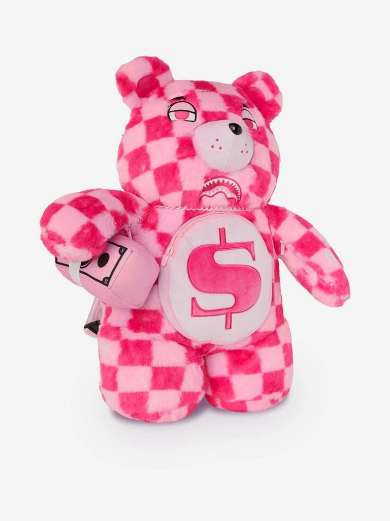 SprayGround Sprayground Girls Fur Check Money Bear Backpack in Pink (63cm) 2