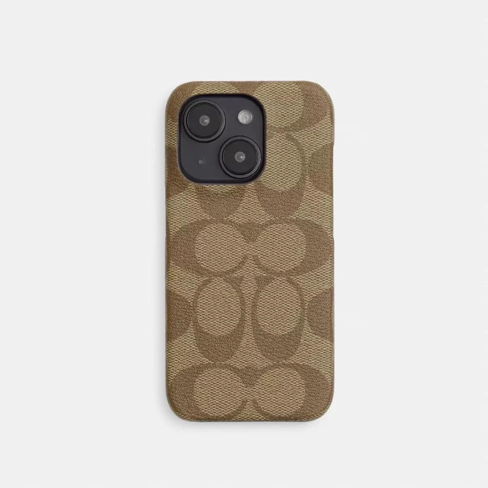 Coach Iphone 15 Pro Case In Signature Canvas 1