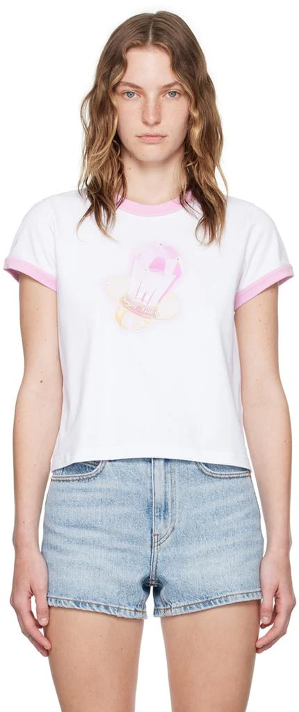 Alexander Wang White 'Sugar Baby' Ringer T-Shirt 1