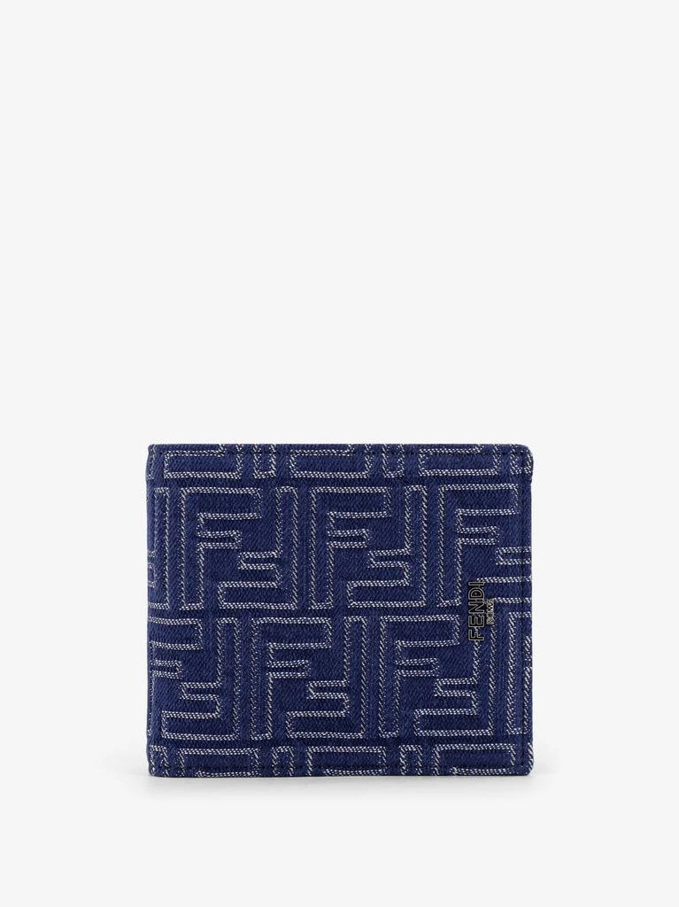 Fendi Denim-effect FF Jacquard bi-fold wallet 1