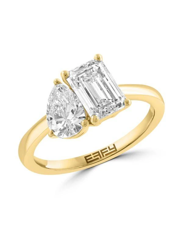 Shop 14K Yellow Gold TCW Lab-Grown Diamond Ring on Sale at