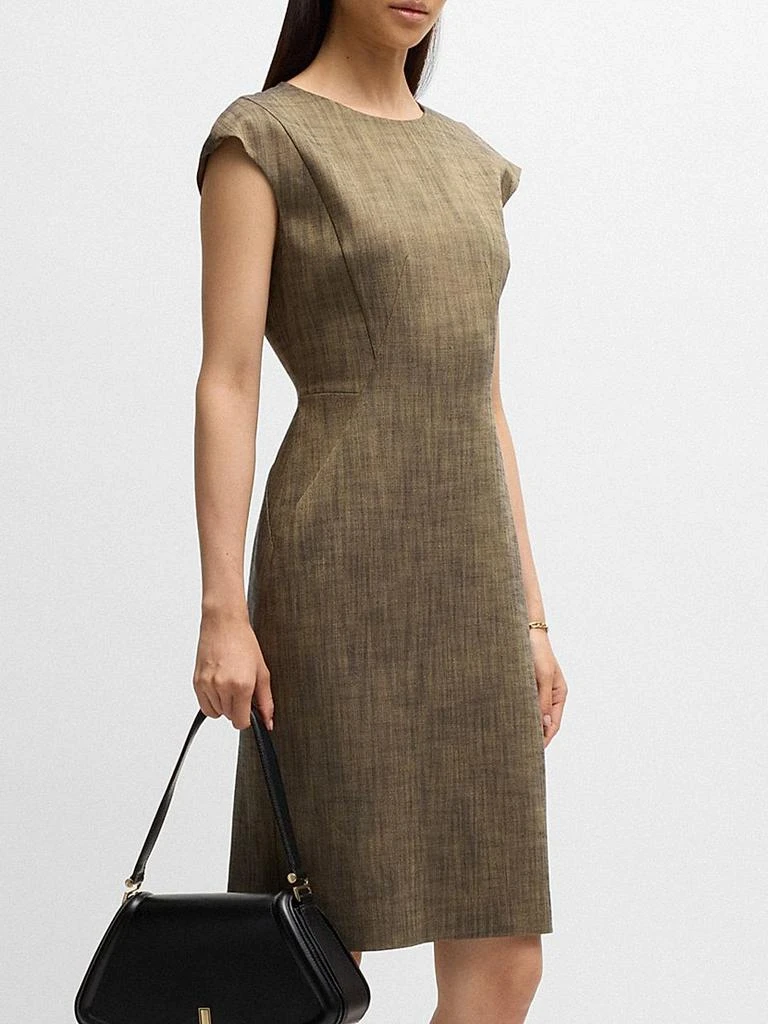 Hugo Boss Cap-Sleeve Dress in Melange Stretch Sharkskin 2
