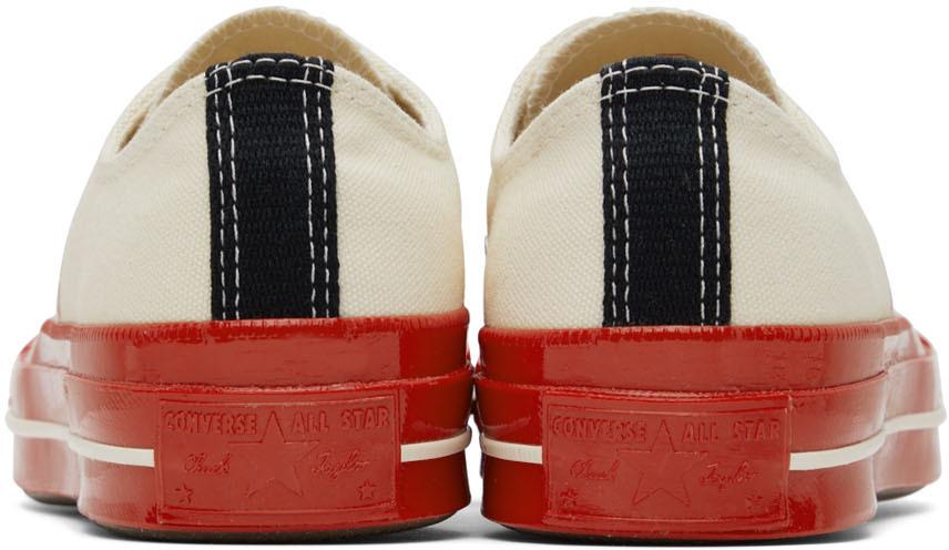 Comme des Garcons Off-White & Red Converse Edition Chuck 70 Low-Top Sneakers