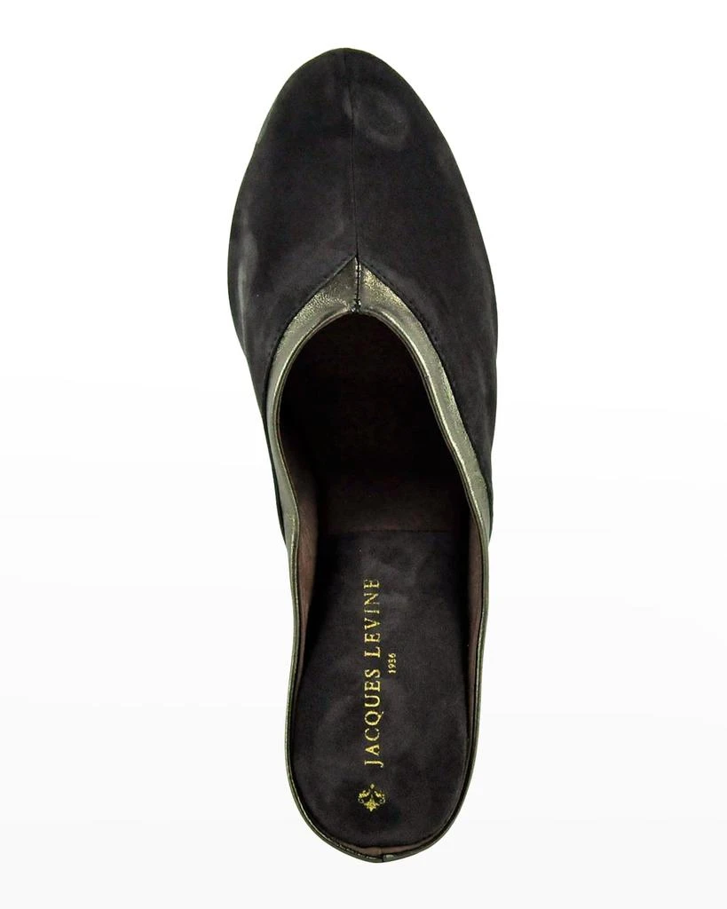 Jacques Levine Suede Wedge Mule Slippers 5