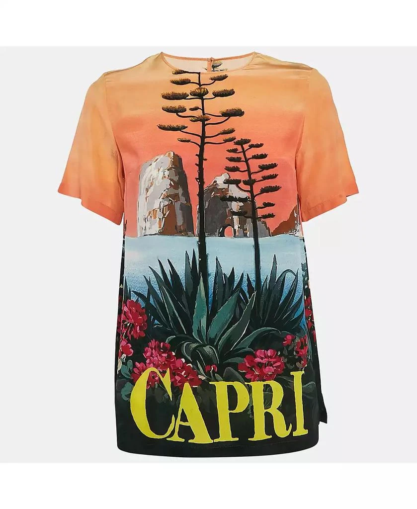 Pre-Owned Dolce 
Gabbana Women
s Multicolor Capri Print Silk Top