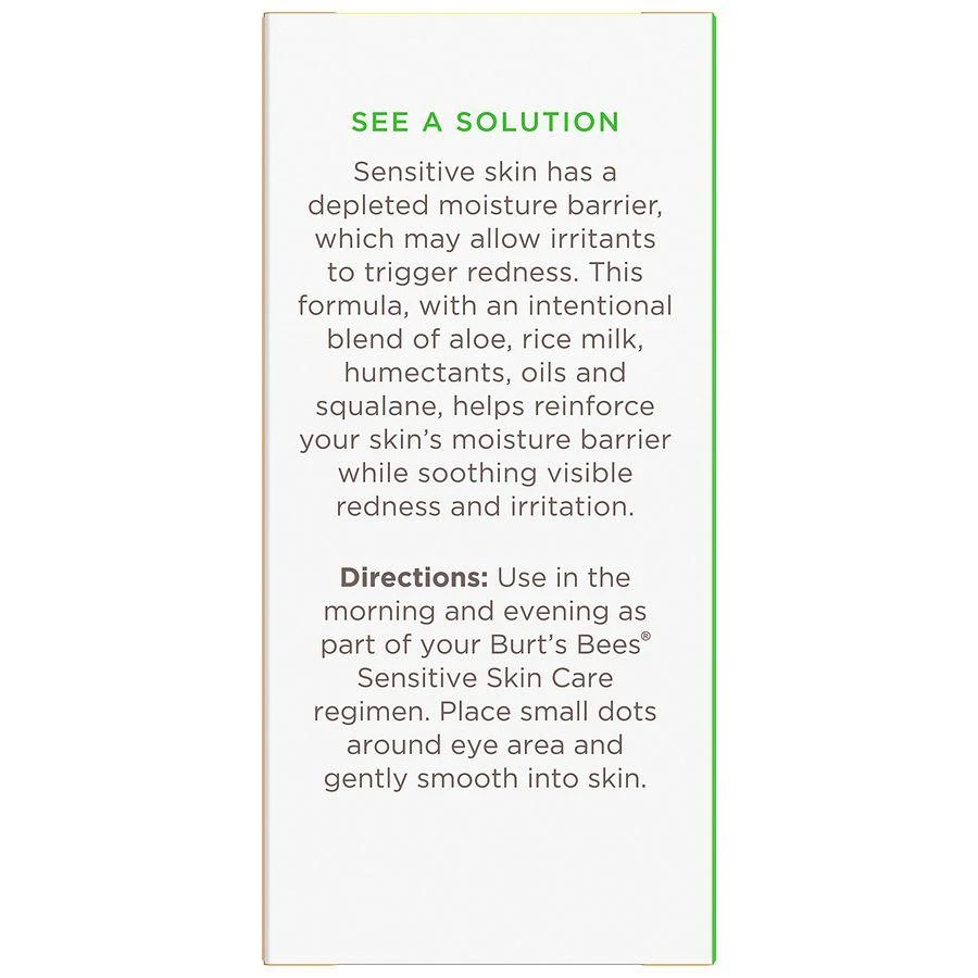Burt's Bees Aloe + Rice Milk Calming Eye Cream for Sensitive Skin 7