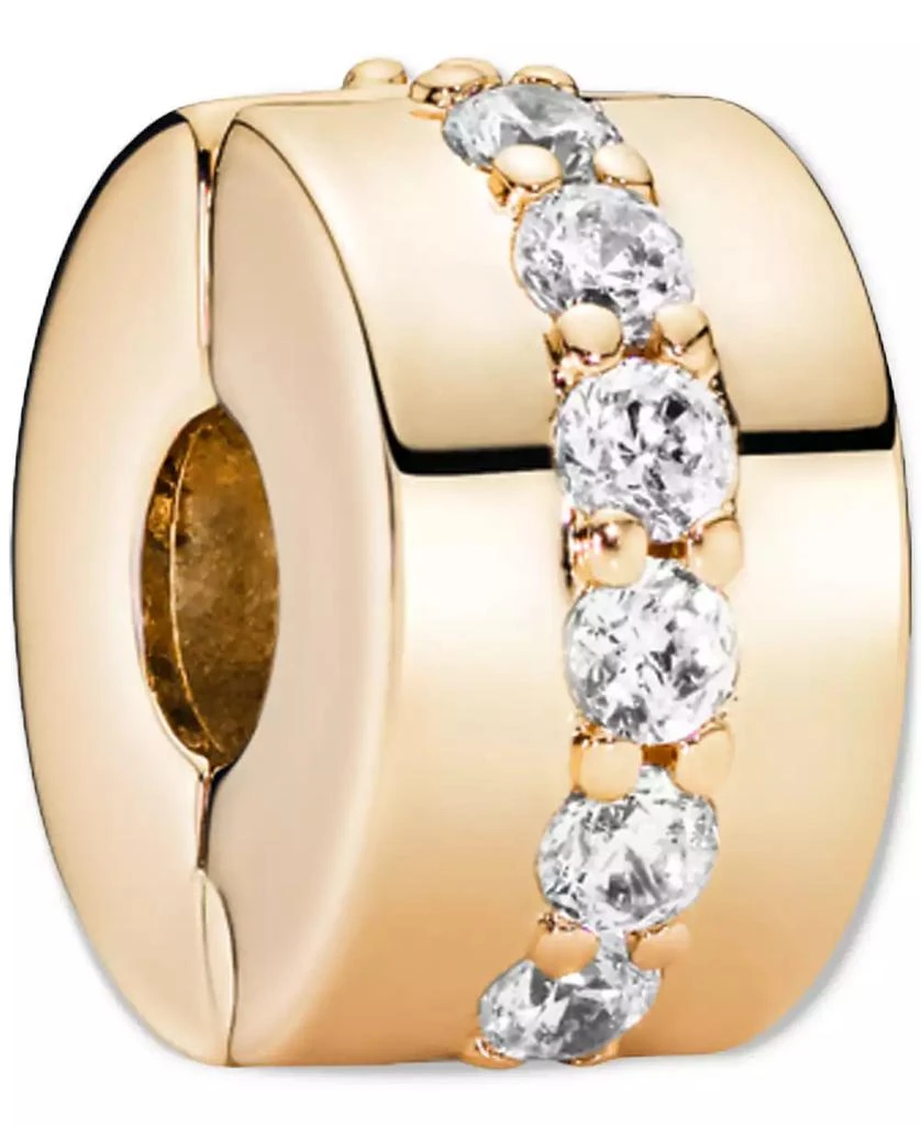 PANDORA 14k Gold Cubic Zirconia Clip Charm