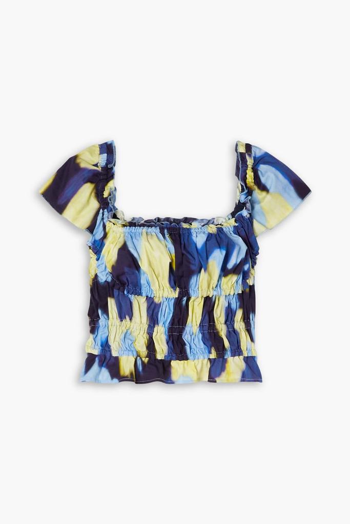 Altuzarra Darcey ruffled printed stretch-cotton poplin top