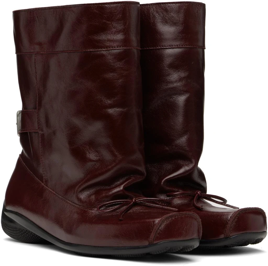 OPEN YY Burgundy Ballet Slouchy Short Boots 4