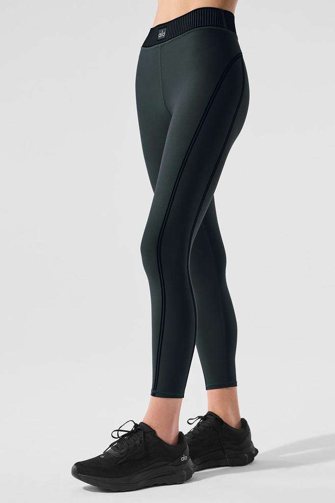 Alo Airlift High-Waist 7/8 Line Up Legging - Charcoal Green