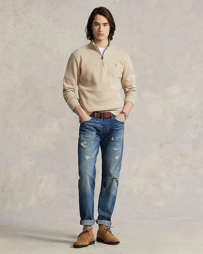 Ralph Lauren Cotton Blend Double Knit Mesh Quarter Zip Mock Neck Sweatshirt 2