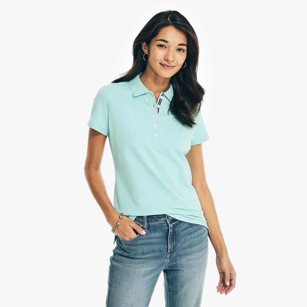 Nautica Womens Classic Fit Chambray Collar Polo 3