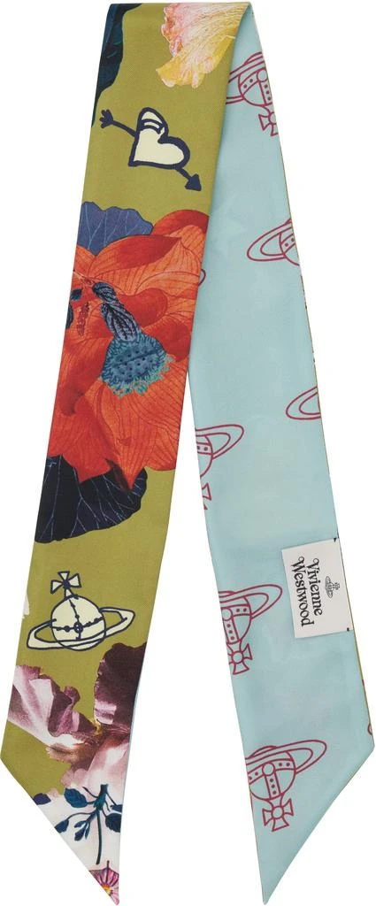 Vivienne Westwood Green & Blue Twilly Scarf 1