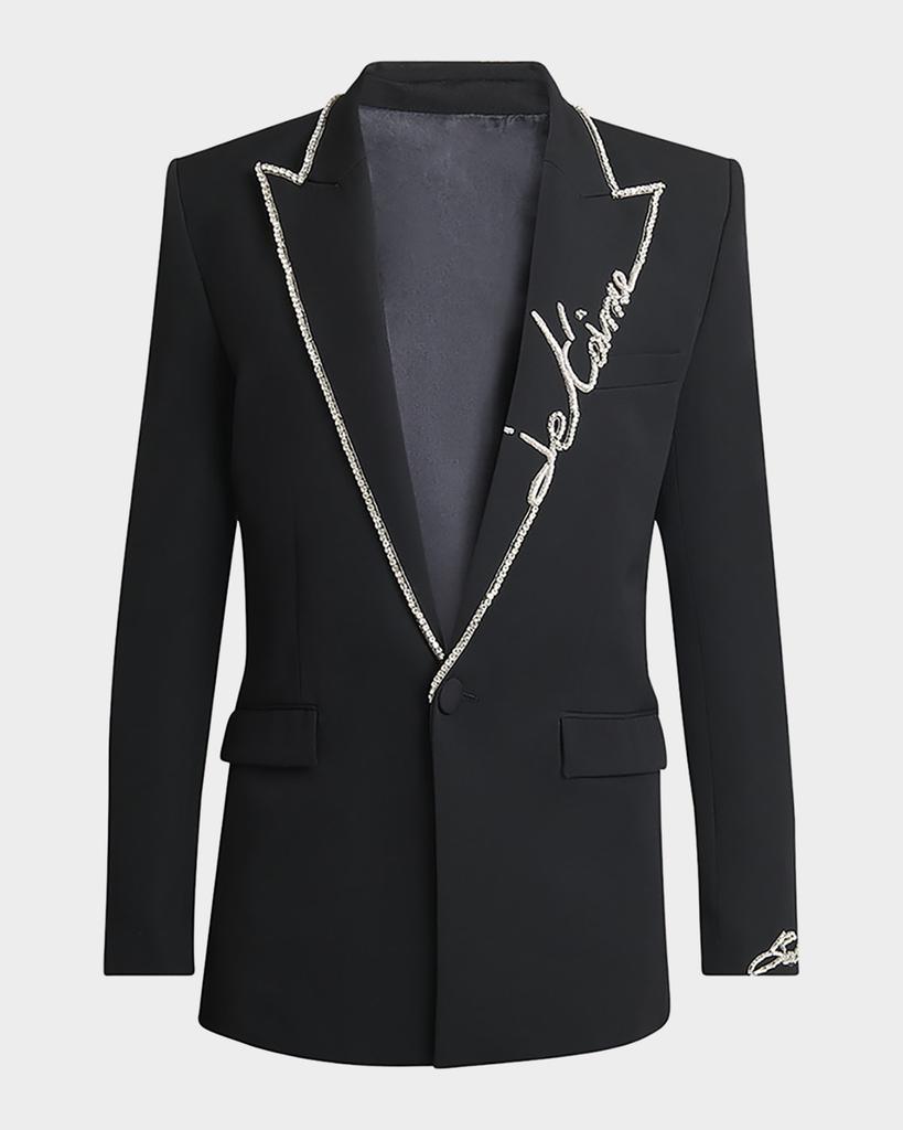 Balmain Men's Love Letter Piping Dinner Jacket