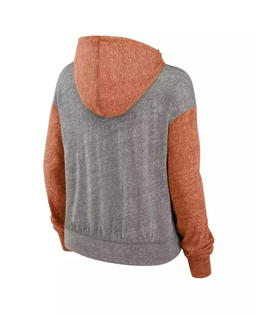 NIKE Women's Heather Gray/Texas Orange Texas Longhorns Blitz Color Block Legacy Pullover Hoodie 2