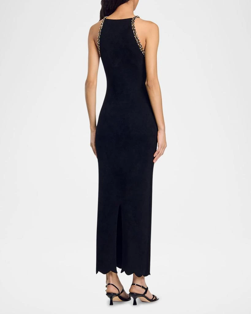 long white beaded dress Golden Beaded Column Dress with Sequin Detailing & White Cape by Tony Ward  – Elilhaam