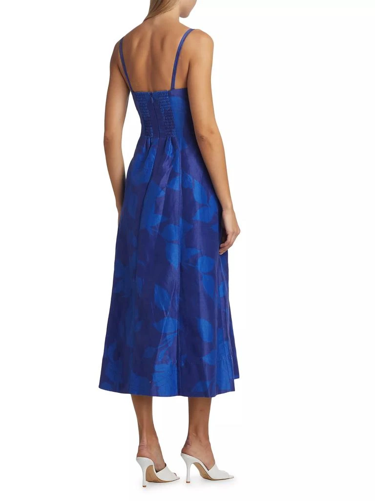 Aje Belonging Floral Linen-Blend Midi-Dress 5