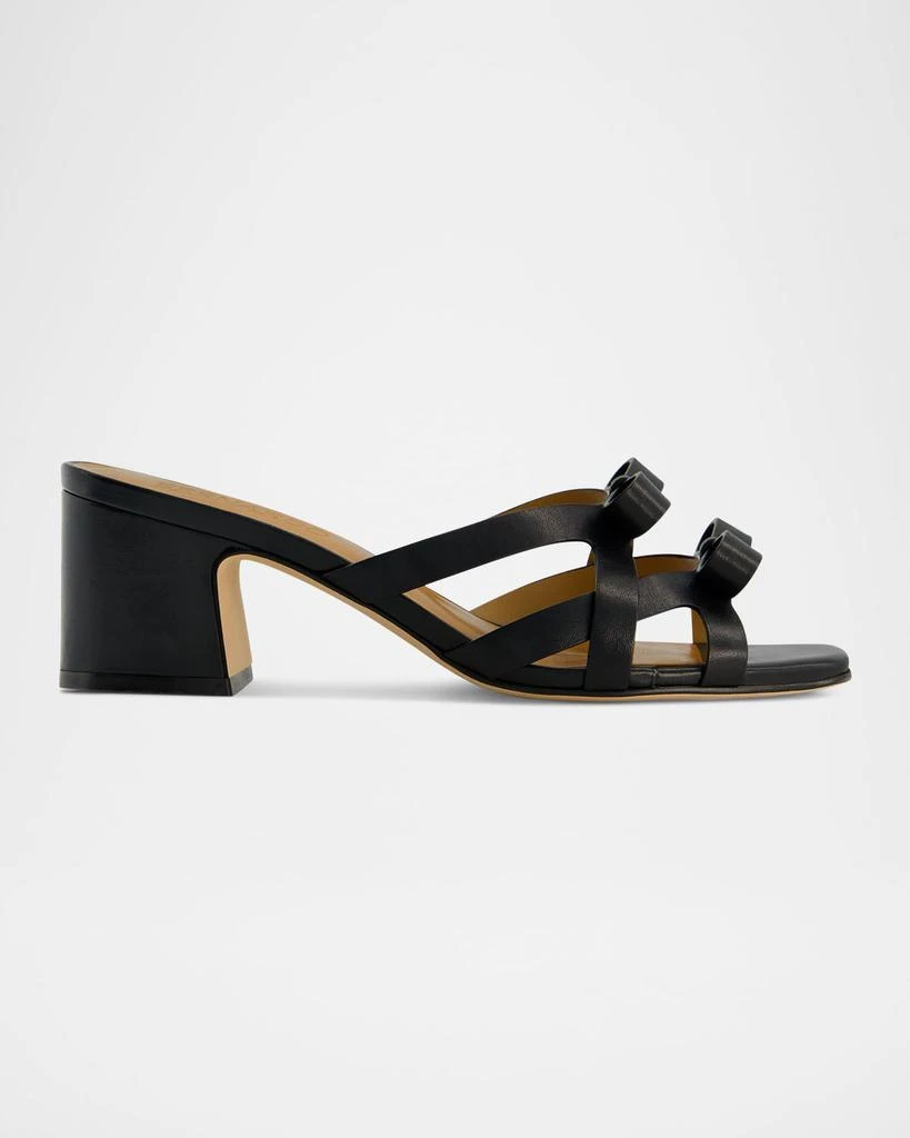 Bernardo Burgo Leather Bows Slide Sandals 1