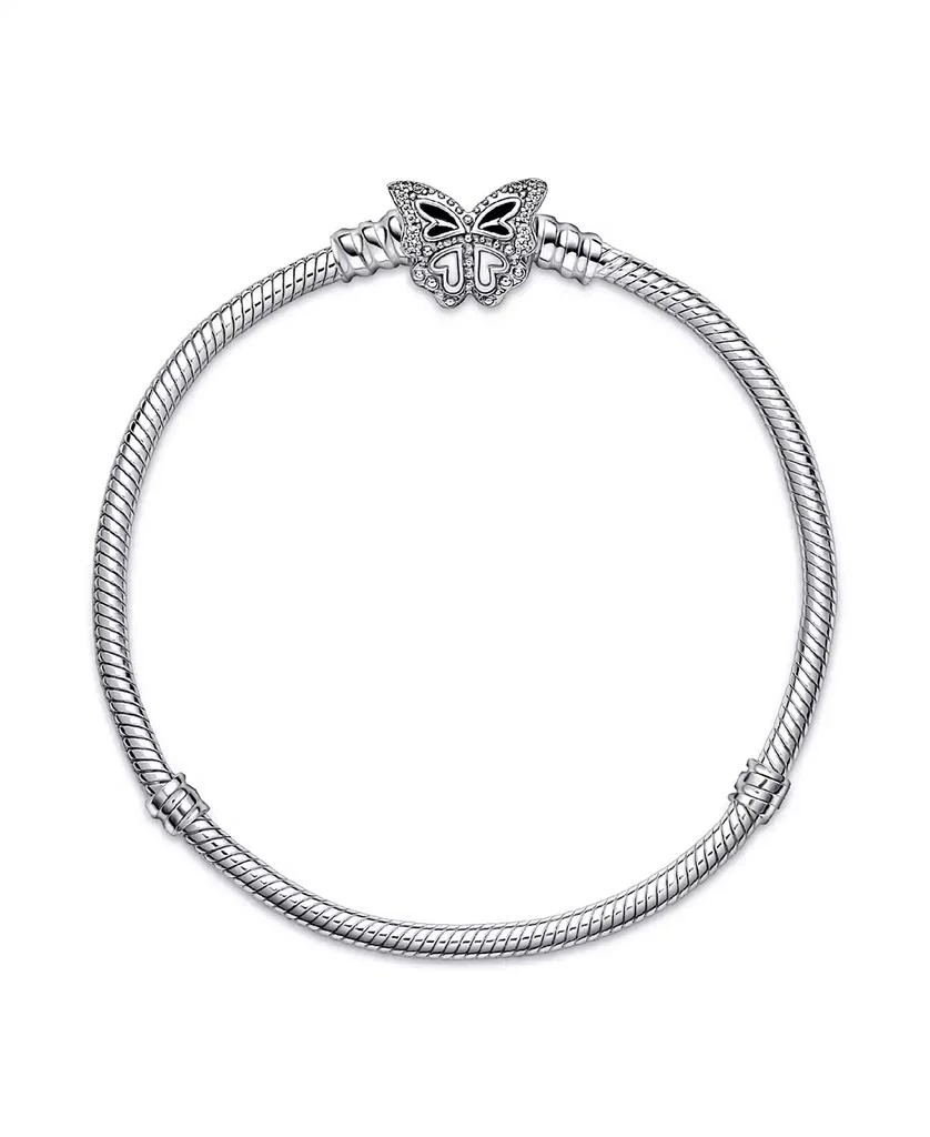 Pandora Moments Cubic Zirconia Butterfly Clasp Snake Chain Bracelet 3