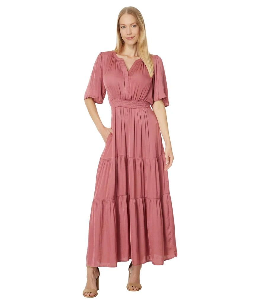 Liverpool Los Angeles Woven Maxi Dress Textured Sateen 1